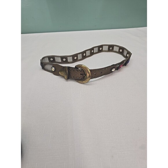 Vintage Women\'s Sand Castle USA Silver Metal Mesh Rhinestone Belt RARE **READ** main image 14